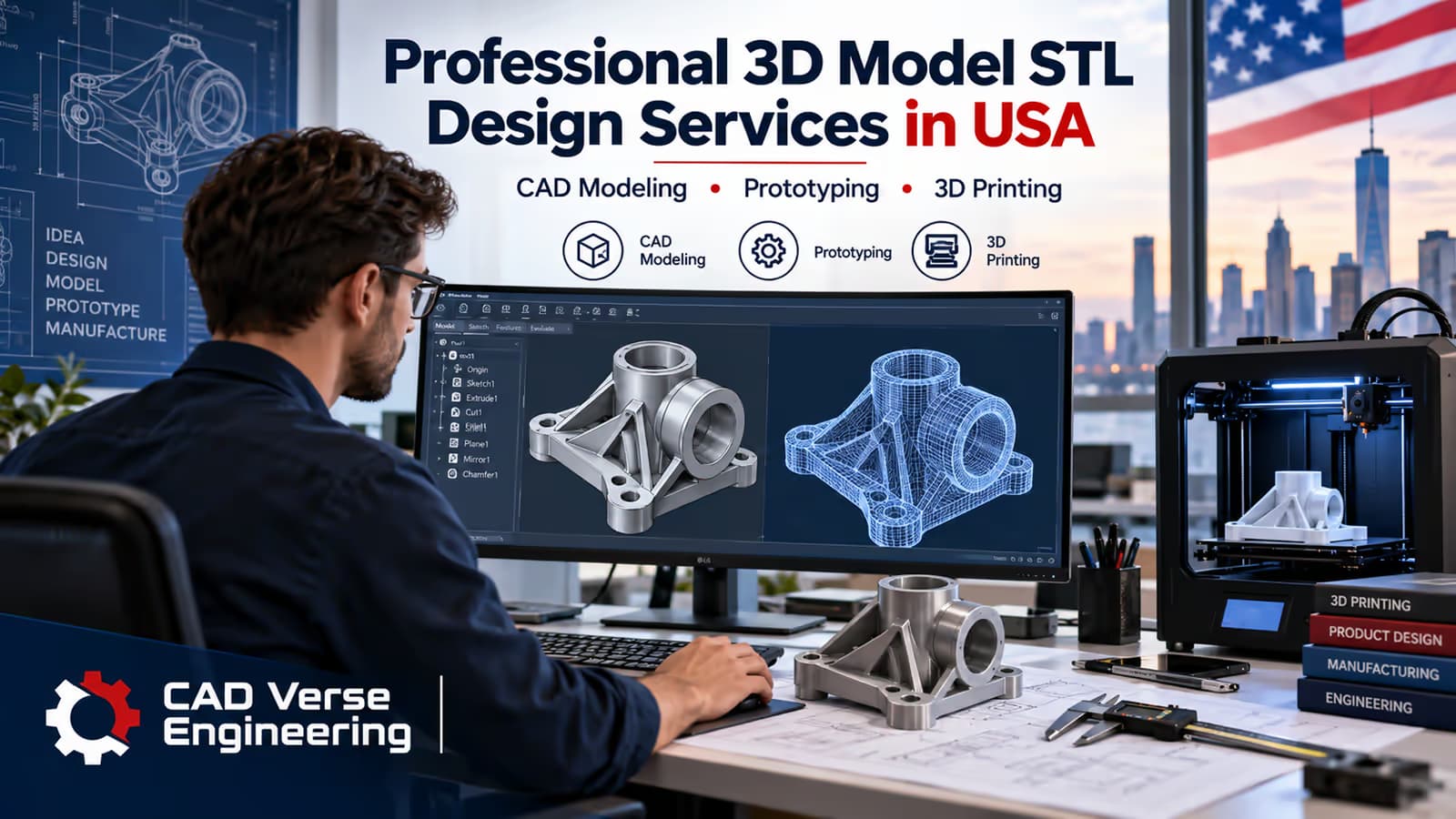 3D Model STL Design in USA | CAD Verse Engineering Services